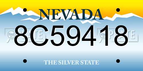 8C59418 Nevada License Plate