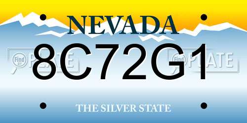 8C72G1 Nevada License Plate
