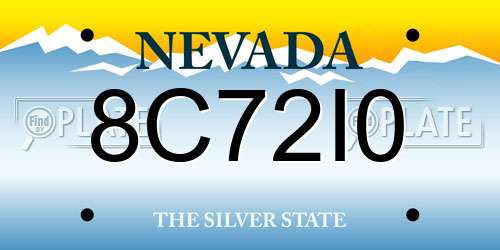 8C72I0 Nevada License Plate