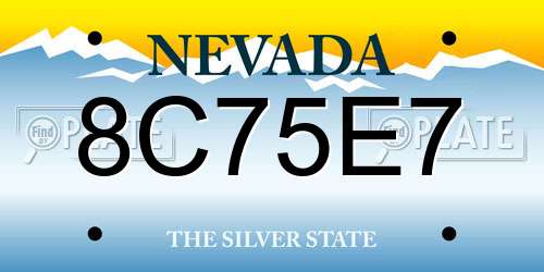 8C75E7 Nevada License Plate