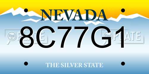 8C77G1 Nevada License Plate
