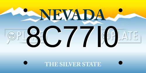 8C77I0 Nevada License Plate