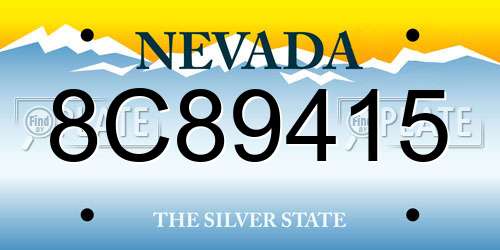 8C89415 Nevada License Plate