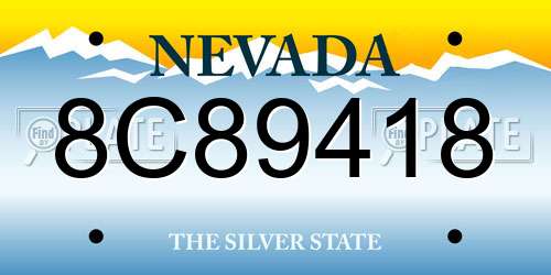 8C89418 Nevada License Plate