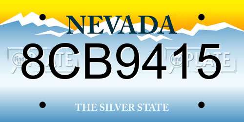 8CB9415 Nevada License Plate
