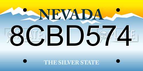 8CBD574 Nevada License Plate