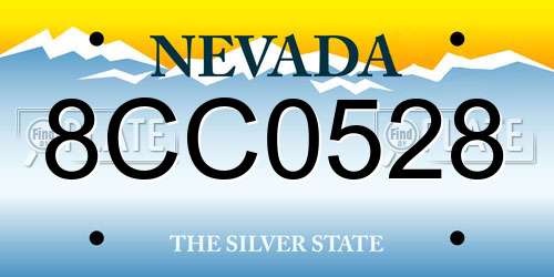 8CC0528 Nevada License Plate