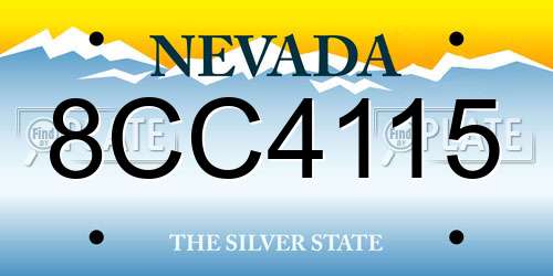8CC4115 Nevada License Plate