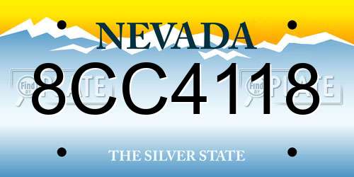8CC4118 Nevada License Plate