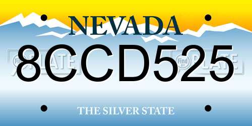 8CCD525 Nevada License Plate