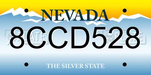 8CCD528 Nevada License Plate