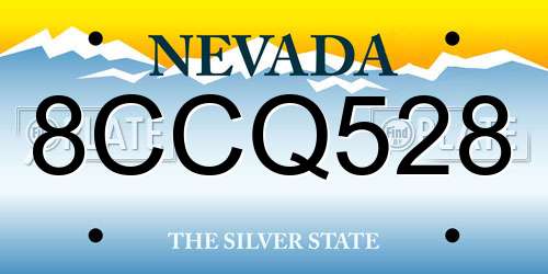 8CCQ528 Nevada License Plate