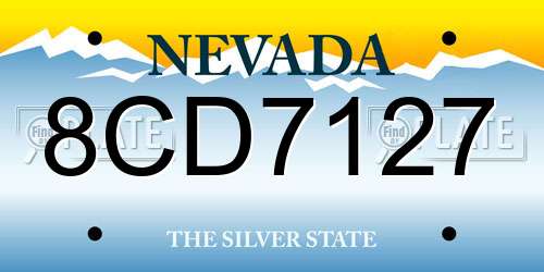 8CD7127 Nevada License Plate
