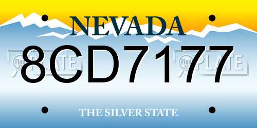 8CD7177 Nevada License Plate