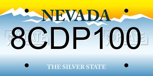 8CDP100 Nevada License Plate