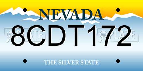 8CDT172 Nevada License Plate
