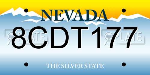 8CDT177 Nevada License Plate