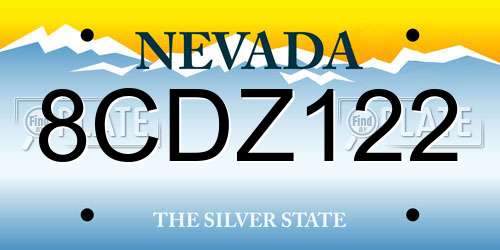 8CDZ122 Nevada License Plate