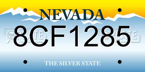 8CF1285 Nevada License Plate