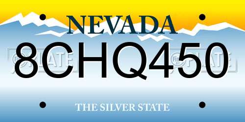 8CHQ450 Nevada License Plate