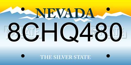 8CHQ480 Nevada License Plate