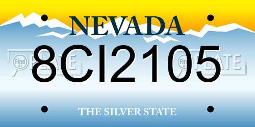 8CI2105 Nevada License Plate