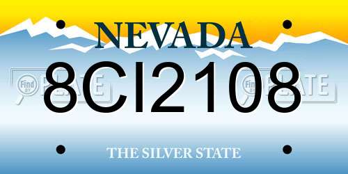 8CI2108 Nevada License Plate