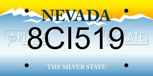 8CI519 Nevada License Plate