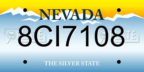 8CI7108 Nevada License Plate