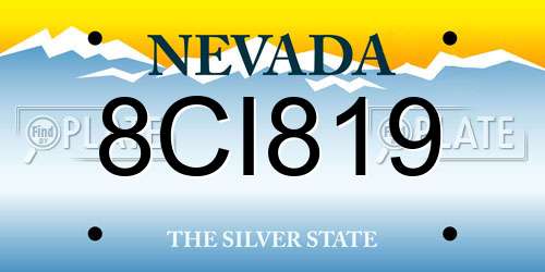 8CI819 Nevada License Plate