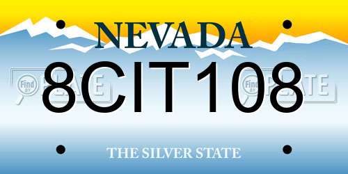8CIT108 Nevada License Plate