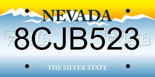 8CJB523 Nevada License Plate