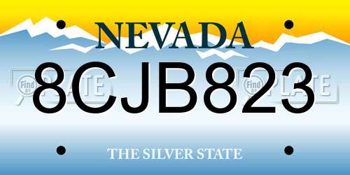 8CJB823 Nevada License Plate