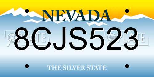 8CJS523 Nevada License Plate