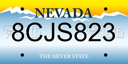 8CJS823 Nevada License Plate
