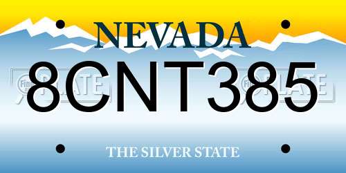 8CNT385 Nevada License Plate
