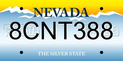 8CNT388 Nevada License Plate