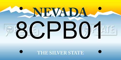 8CPB01 Nevada License Plate