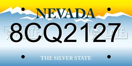 8CQ2127 Nevada License Plate