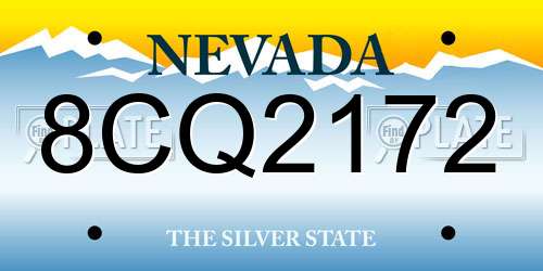 8CQ2172 Nevada License Plate