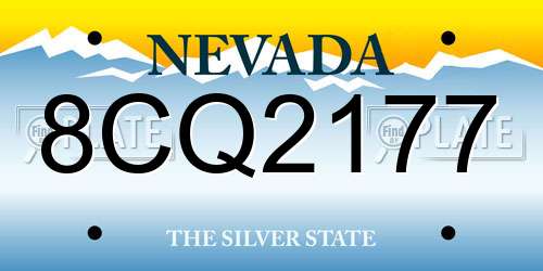 8CQ2177 Nevada License Plate