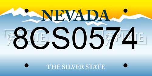 8CS0574 Nevada License Plate