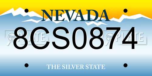 8CS0874 Nevada License Plate