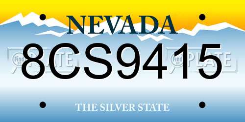 8CS9415 Nevada License Plate
