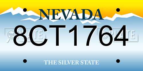 8CT1764 Nevada License Plate