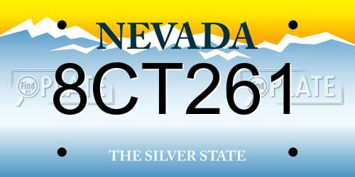 8CT261 Nevada License Plate