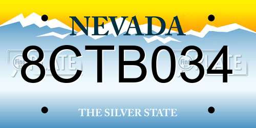 8CTB034 Nevada License Plate