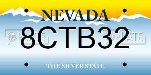 8CTB32 Nevada License Plate