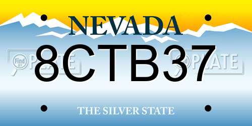 8CTB37 Nevada License Plate