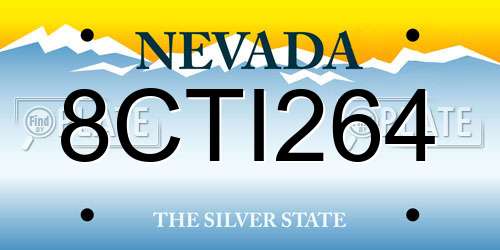 8CTI264 Nevada License Plate